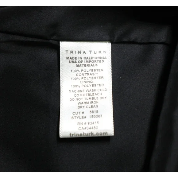 Trina Turk Size 6 Silver Sequin Back Blouson Dress Sleeveless Black - Picture 11 of 12